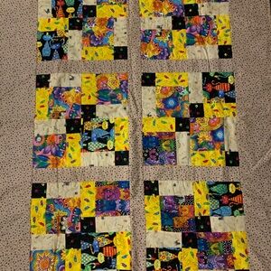Crazy cat handmade quilt
